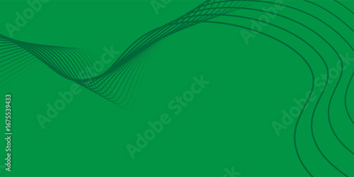 Top green lines effect vector background. Dynamic translucent soft gradient stream motion. Violet neon color wave. Light trail wave, fire path trace line and incandescence curve twir simple