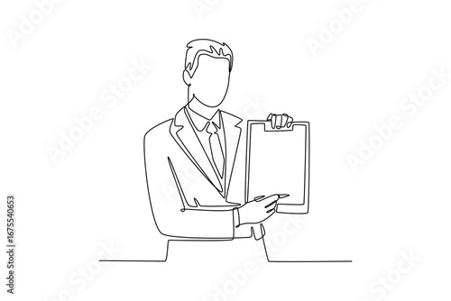 Job and professional concept. Single line draw design. Vector graphic illustration