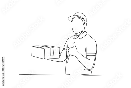 Job and professional concept. Single line draw design. Vector graphic illustration