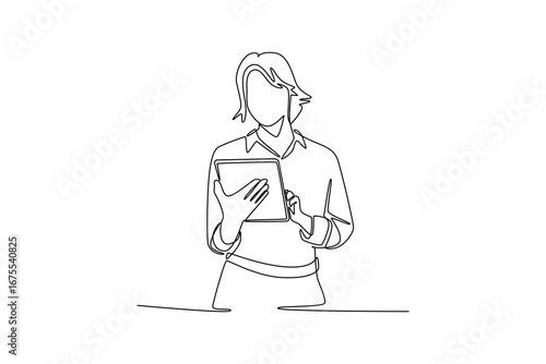 Job and professional concept. Single line draw design. Vector graphic illustration