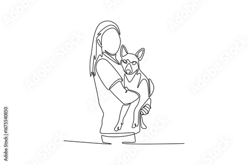 Job and professional concept. Single line draw design. Vector graphic illustration