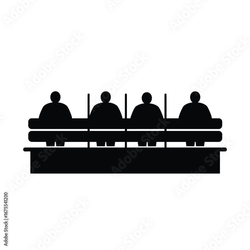 Jury panel seated at table courtroom