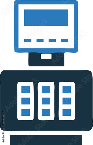 Free Download Digital Display Vector, Blue Screen Monitor, White Background Icon for UI Elements - GFXLoad
