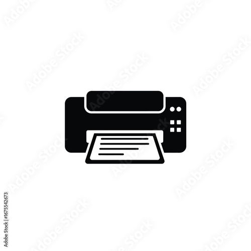 Black printer with paper output document