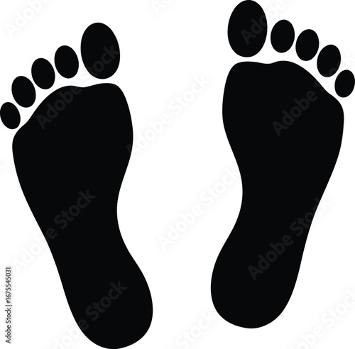 Human footprints graphic design isolated on vector
