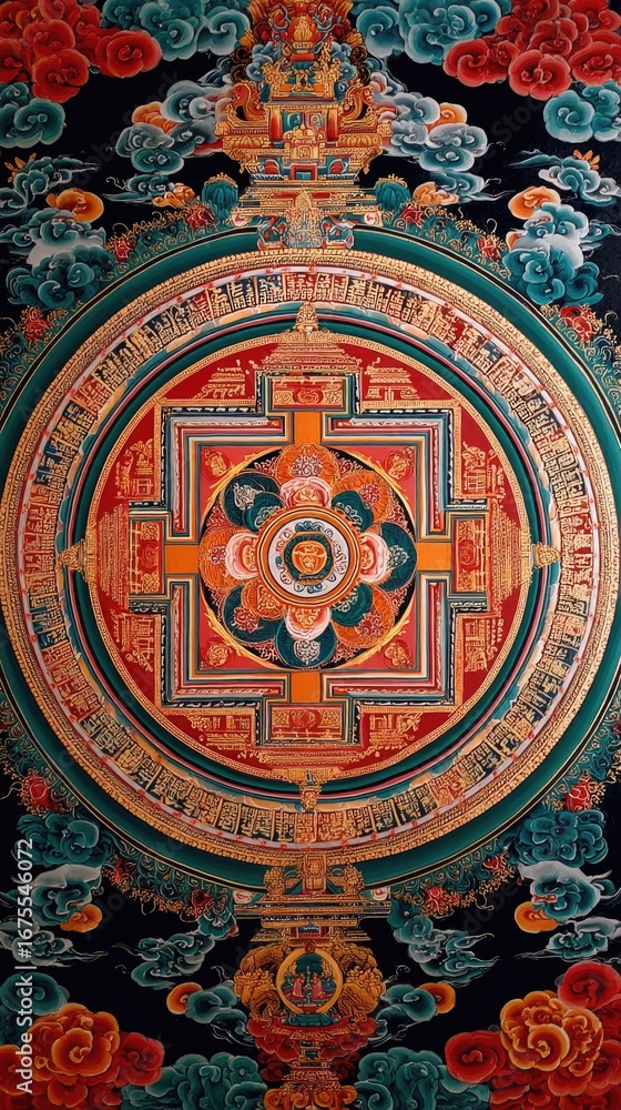Obraz premium Intricate mandala design showcasing vibrant colors