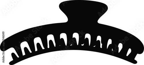 Stylish black claw clip hair accessory for women's updo hairstyles vector