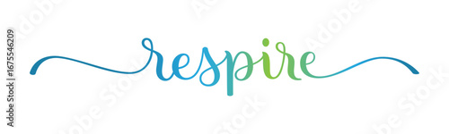 RESPIRE (BREATHE in French) colorful vector brush calligraphy banner