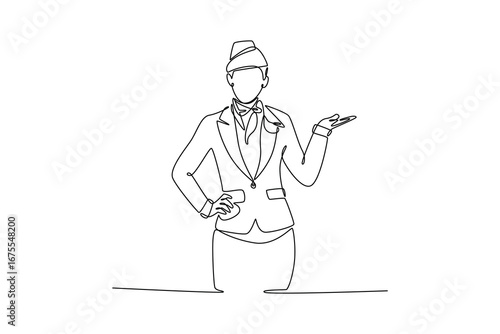 Job and professional concept. Single line draw design. Vector graphic illustration
