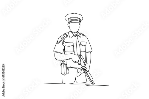 Job and professional concept. Single line draw design. Vector graphic illustration