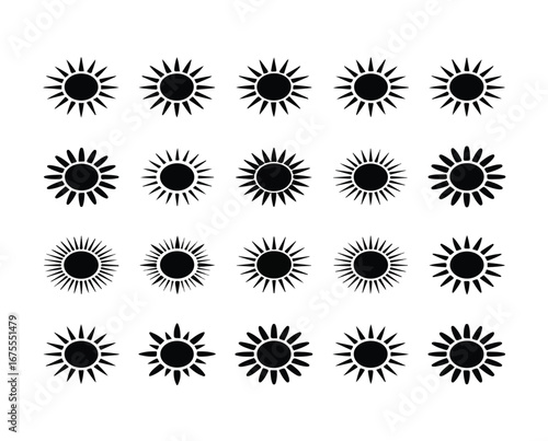 Wallpaper Mural A set of abstract floral design elements with colorful flower petal illustrations Torontodigital.ca