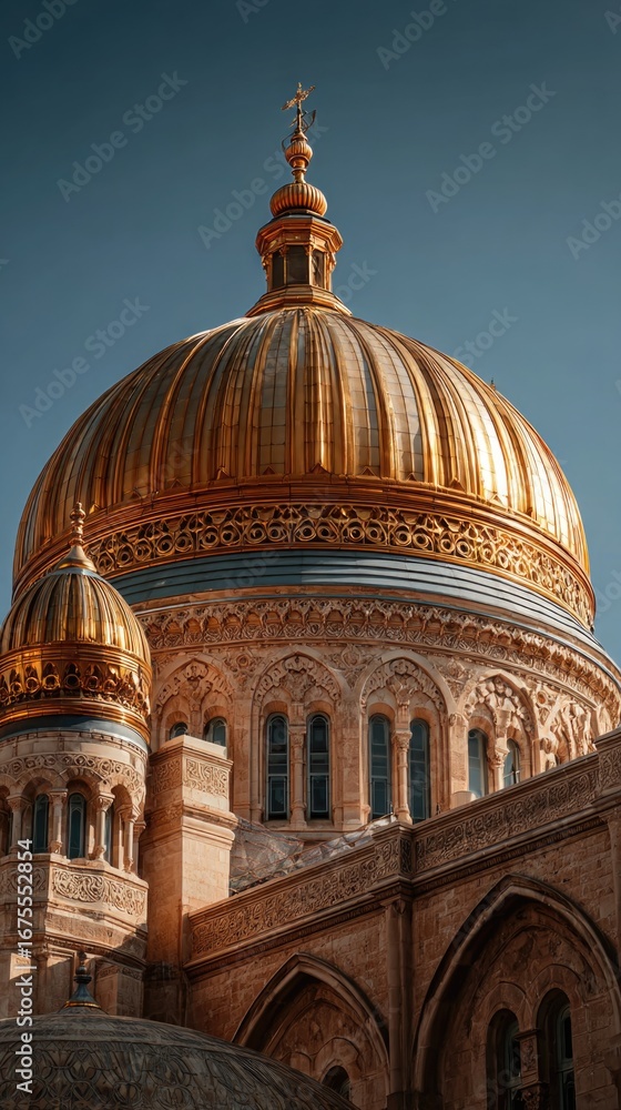 Obraz premium Golden dome of a historic building during midday