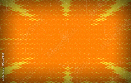 Grunge halftone gradient background. Blast zap lightning bolt explosion wallpaper. Retro pixelated backdrop. Anime or manga style comic overlay. Vector graphic design textured Grunge scratch template.
