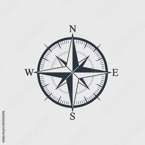 compass on white background
