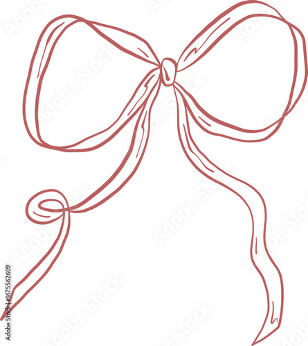 Curved Ribbon Bow With Long Wavy Ends