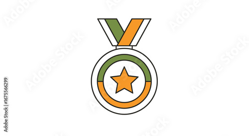 Medal Award Winner Star Graphic
