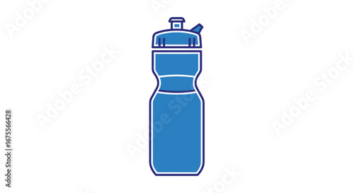Blue sports water bottle icon design