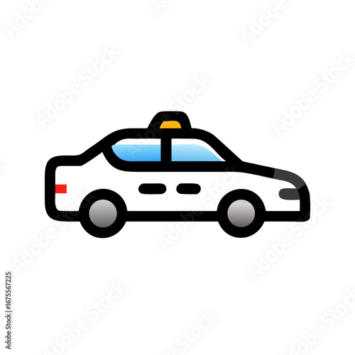 Taxi cab police style car transport flat icon