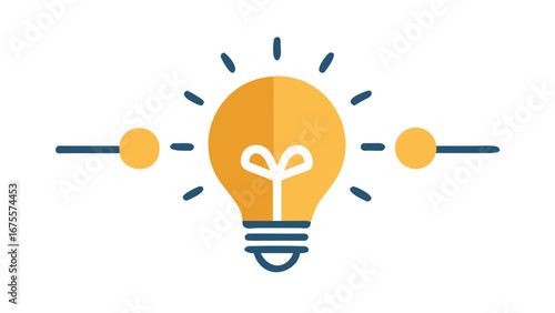 Conceptual illustration of a glowing light bulb symbolizing innovation and creative thinking with connecting nodes on a black background