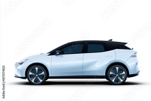 Modern electric vehicle in sleek design showcasing innovation and sustainability features