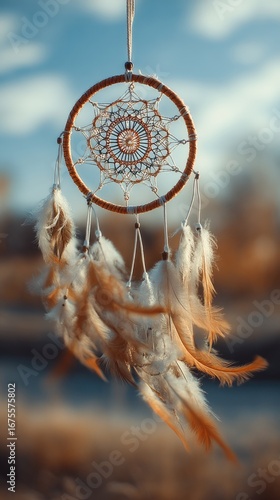 Dream catcher sways in the breeze