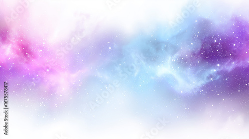 Colorful cosmic background with swirling nebula and sparkling stars in a dreamy atmosphere