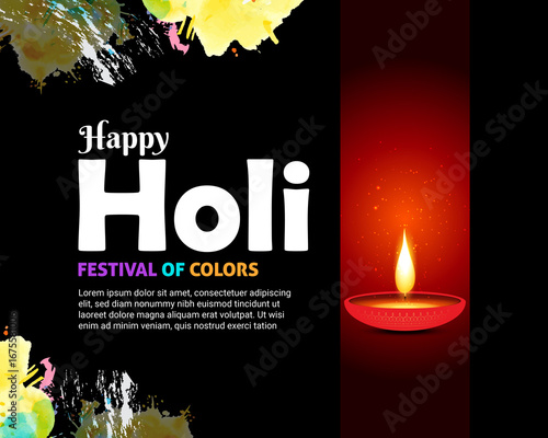Holi day, colorful, happy Holi festival wishes banner design
