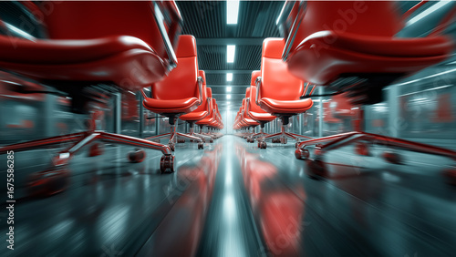 moving escalator in shopping mall