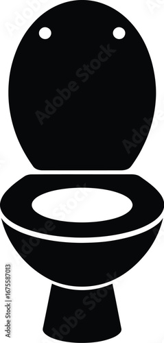 Black toilet bowl with open lid bathroom plumbing