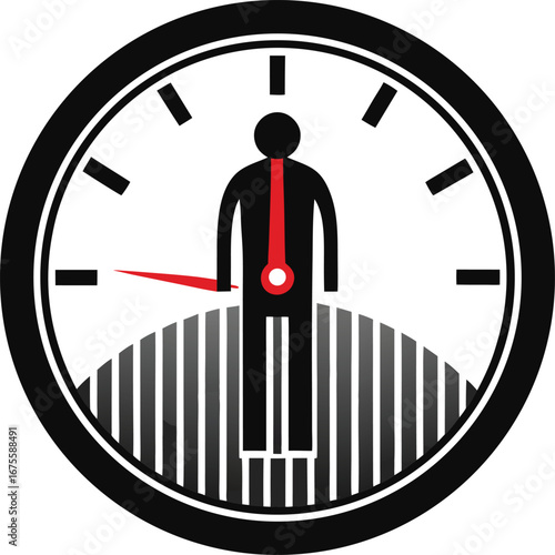 vector illustration of a man with a clock
