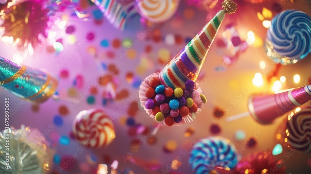 Fototapeta premium Festive Candy Party Celebration.