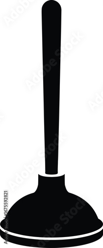Black plunger tool rubber handle