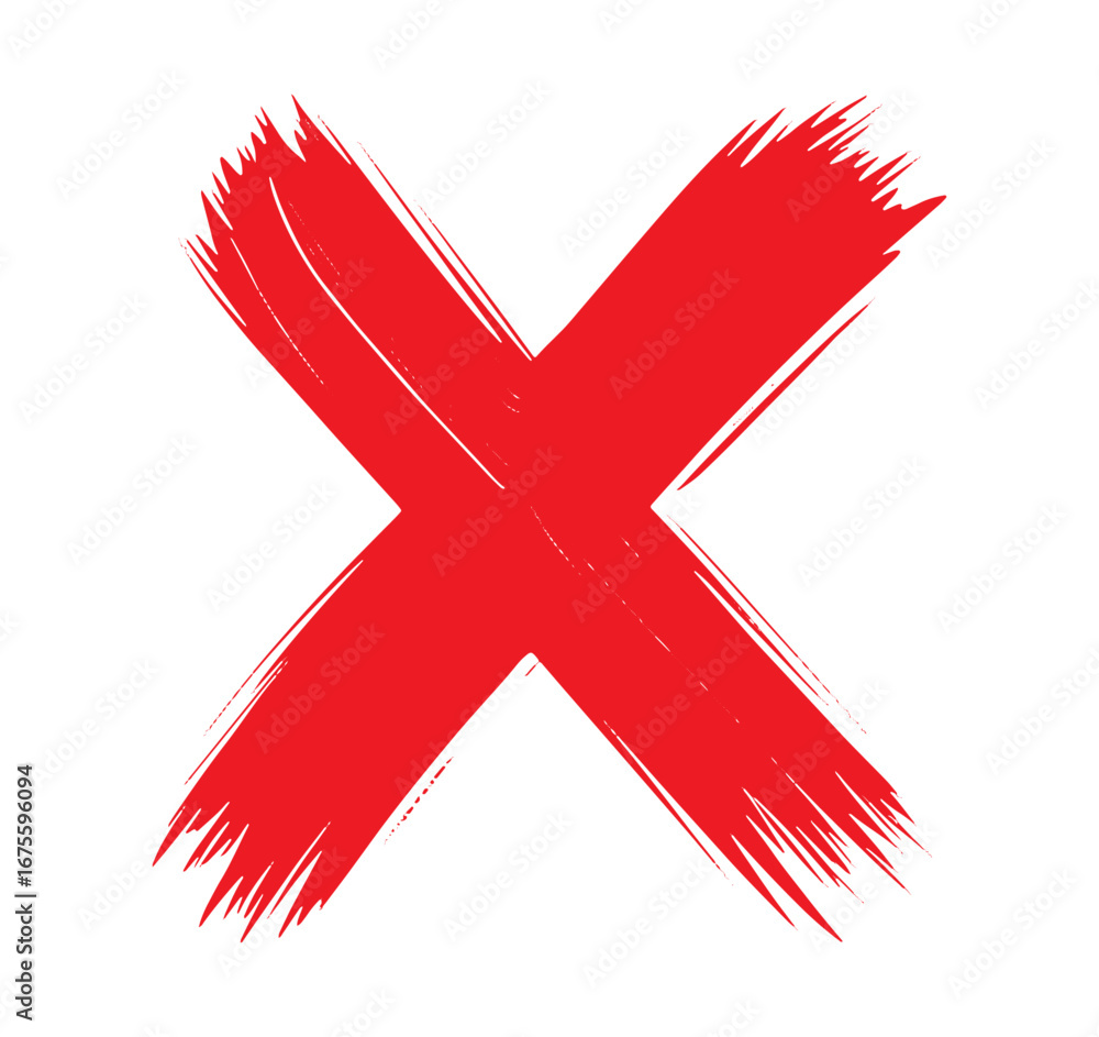 Obraz premium red cross icon symbol made with strokes