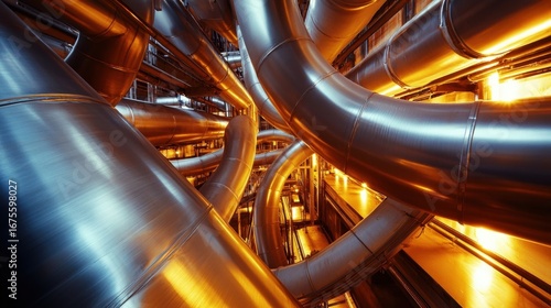 Industrial Piping System Complex Network.
