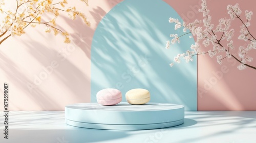 Pastel Macarons Spring Display.