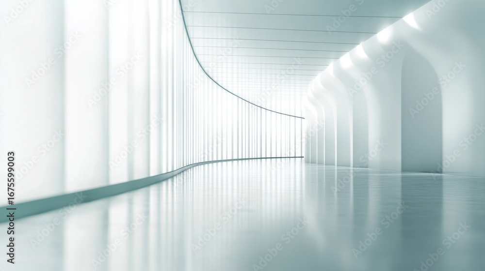 Obraz premium Modern White Corridor Architecture Design.
