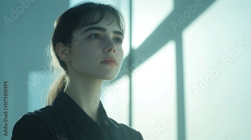 Young Woman Contemplating Future.