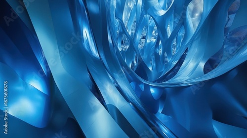 Abstract Blue Architectural Design.