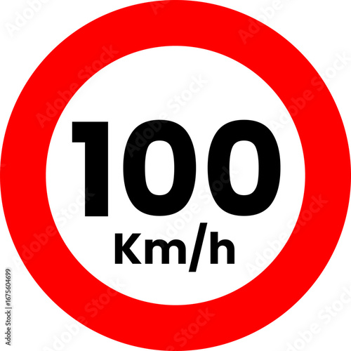 Speed Limit 100 Sign Vector