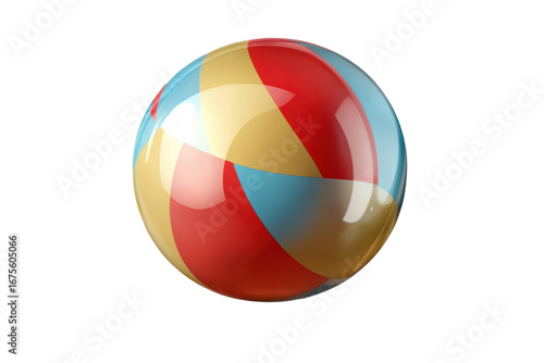 Free Download Colorful classic beach ball isolated on transparent background perfect for summer fun and leisure activities - GFXLoad
