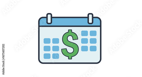 Calendar with Dollar Sign - Representing Financial Planning, Budgeting, and Investment Schedules