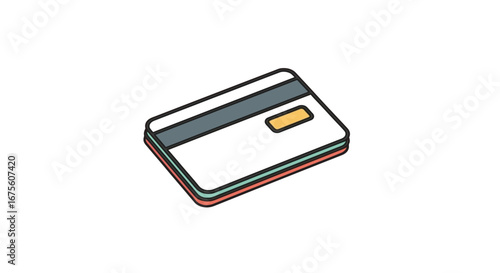 Illustration of a Stack of Credit Cards, Representing Finance and Transactions