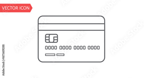 Credit Card Icon Simple Line Art Design for Finance and Banking