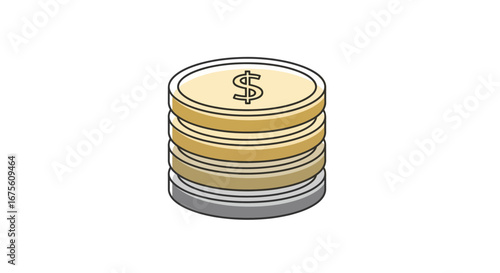 Stack of Coins Illustration of Financial Savings and Wealth