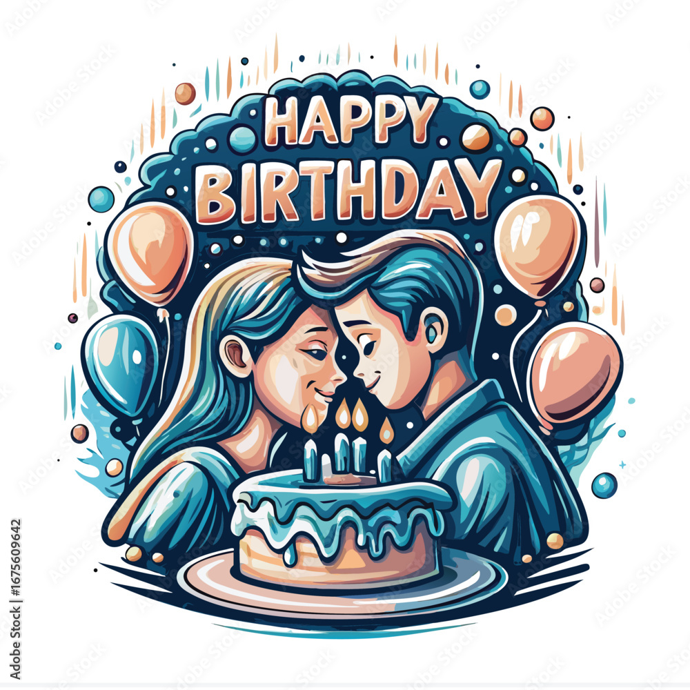 Obraz premium Happy Birthday Graphic (16)