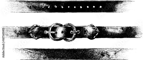 Vintage leather engraving design elements collection for retro craft and decoration