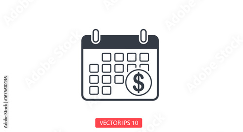 Calendar Payment Schedule Icon Due Dates & Financial Planning