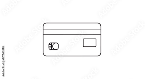 Outline of a Credit Card Finances, Payments, and Economic Transactions Illustration