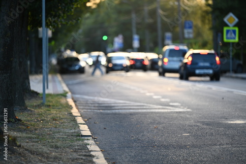 Wallpaper Mural street summer evening sunset blur Torontodigital.ca