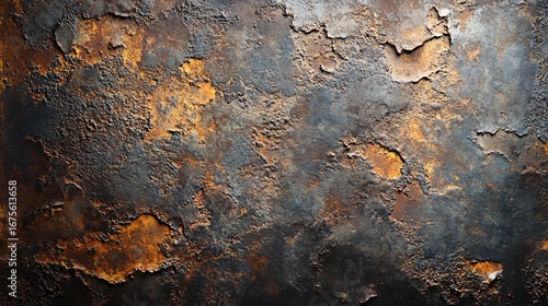 Dark textured background of old and weathered rusty metal